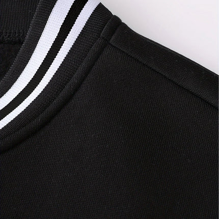 Men's Fashionable R Letter Splicing Casual Street Style Baseball Jacket with Button Closure and Pockets