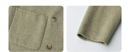 CHIC VEN Women's Woolen Coats Loose Casual Double Breasted Retro Double-sided Jacket Office Lady Outerwear Autumn Winter 2026