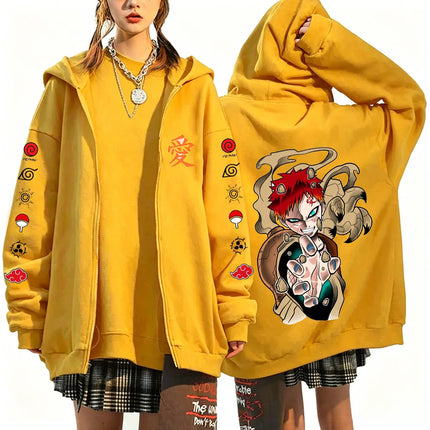 Gaara Naruto anime 2026 new spring and autumn fashion Harajuku men's trend Y2K casual sportswear women's couple style Coat
