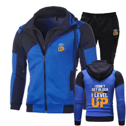 Premium Fabric Skin-Friendly Hooded Coat I Don't Get Older I Level up Street Popular Versatile Hoodies Pants Sports Suits PlatiNum