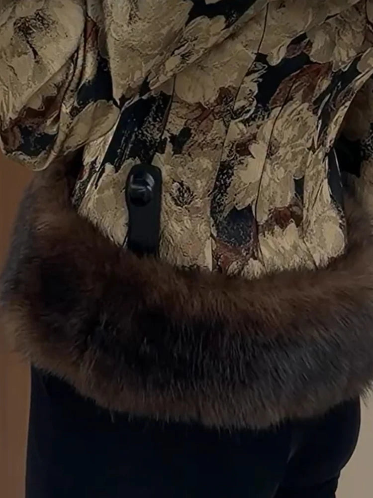 Brown Faux Fur Collar Wool Blend Belted Coats Elegant Wrap V Neck Long Sleeve Lace Up Jackets 2026 Lady Winter Autumn Outwear