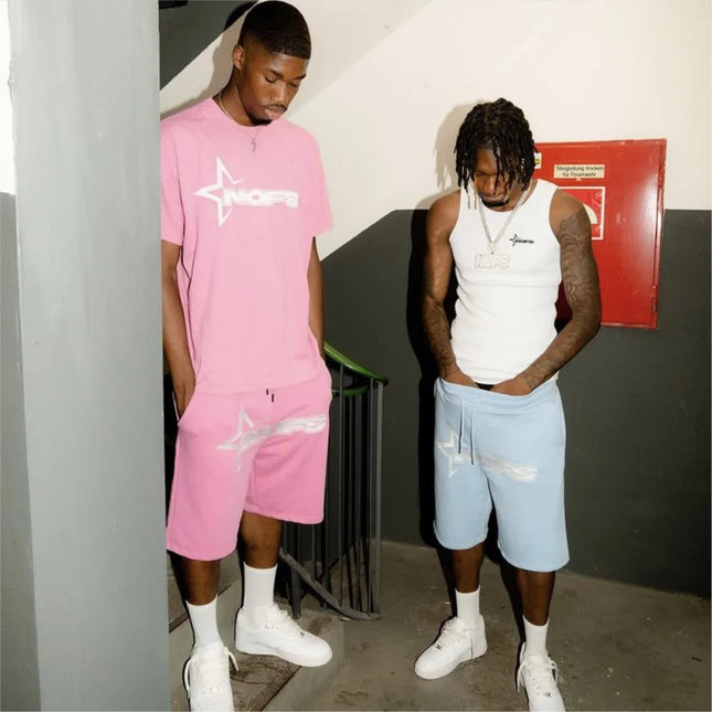 Y2K T-shirt Short Kpop Street Fashion Print Unisex Short Sleeve Top Casual Loose Drawstring Shorts Pants Women Men Clothing Tees