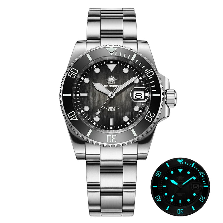 ADDIESDIVE Men's Dive Watch Automatic Mechanical 8215 Sapphire Glass BGW9 Super Luminous 200M Waterproof Men's Watch AD2536