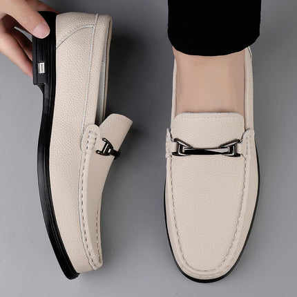 Mocassini in Vera Pelle per Uomo, Scarpe Casual Classiche per Lavoro e Pendolarismo, Slip-on Comodi per Passeggiate