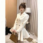 Hepburn Preface Pinch Waist and Clip Cotton Wool Coat 2025 Winter New Item Rich Heiress Thick Woolen Coat Coat Commuting Jacket