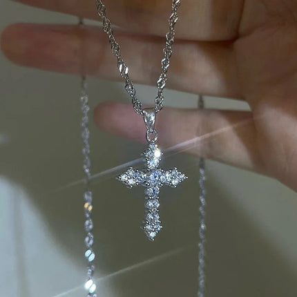 Y2K Sweet Cool Liquid Pink Butterfly Pendant Necklace Female Pink Zircon Water Drop Versatile Necklace Summer New Jewelry PlatiNum