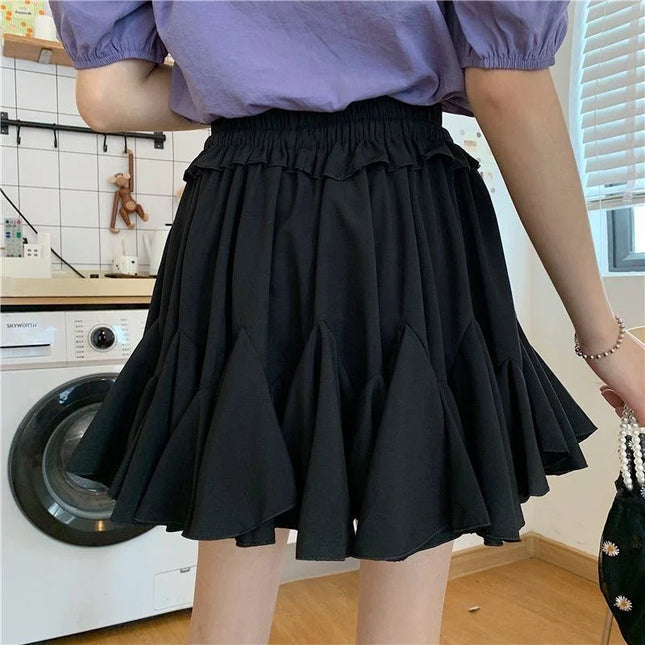 Summer Dance Dress White Miniskirts Women 2024 Casual High Waist Ruffles Faldas Korean Bow