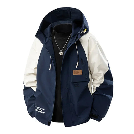 Big Size 9XL Men's Casual Jacket Hooded Windbreaker Male Spring Autumn Outerwear Patchwork Fashion Windproof Oversize Plus Large