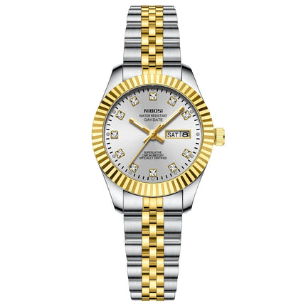 NIBOSI Orologi da donna con diamanti Orologio da donna casual di moda di lusso delle migliori marche Orologio da donna con data settimanale automatica impermeabile Reloj platinumshop
