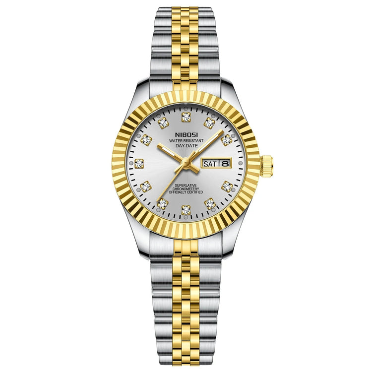 NIBOSI Orologi da donna con diamanti Orologio da donna casual di moda di lusso delle migliori marche Orologio da donna con data settimanale automatica impermeabile Reloj platinumshop