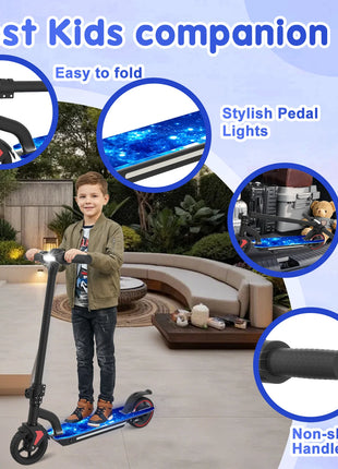 Monopattino Elettrico per Bambini 150W, 15km/h e Autonomia 10-15km, 3 Modalità di Velocità, Pneumatici da 6.5'', Doppio Freno, Design Pieghevole per Bambini 6-12 Anni
