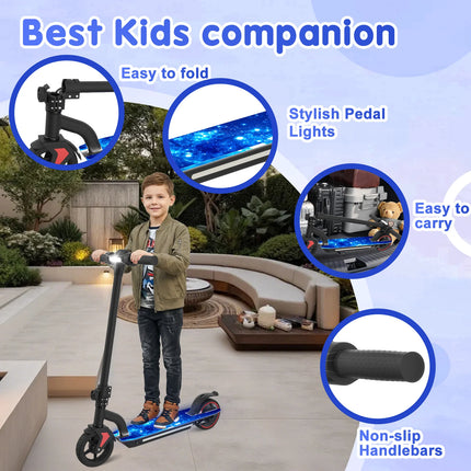 Monopattino Elettrico per Bambini 150W, 15km/h e Autonomia 10-15km, 3 Modalità di Velocità, Pneumatici da 6.5'', Doppio Freno, Design Pieghevole per Bambini 6-12 Anni
