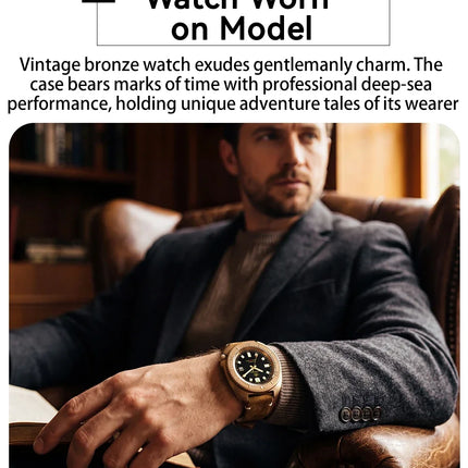 ADDIESDIVE Mens Automatic Mechanical Dive Watch Japan 8215 Movement Bronze Case Sapphire Crystal 200M Waterproof Ceramic Bezel