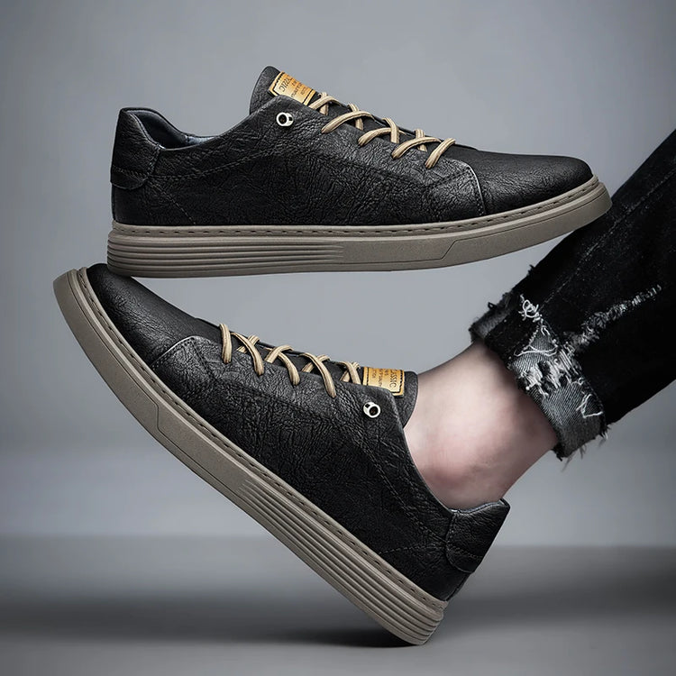 Italian Brand Black Genuine Leather Oxford Shoes UNISEX Casual Shoes Lace Up Flat Sneakers  Luxury Shoes for Men Big Size: 36-47