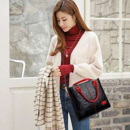 Ladies Large Capacity Leather Shoulder Bag 2025 New Style Urban Simple Tote Bag Women's Single Shoulder Bag Daily Match PlatiNum