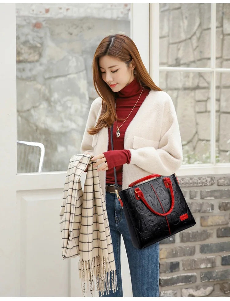 Ladies Large Capacity Leather Shoulder Bag 2025 New Style Urban Simple Tote Bag Women's Single Shoulder Bag Daily Match PlatiNum