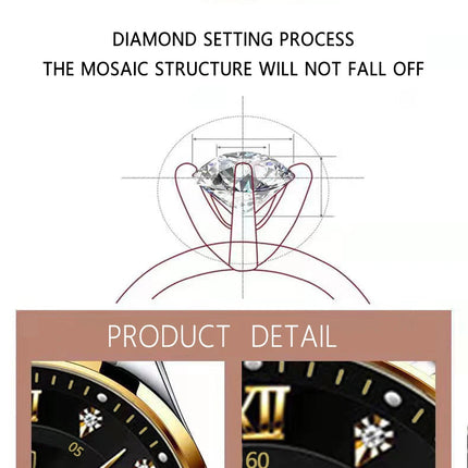 POEDAGAR Orologio da donna di lusso Orologio da donna impermeabile in acciaio inossidabile con data luminosa Orologi al quarzo da donna semplici e casual alla moda platinumshop