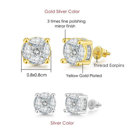 Rock Hip Hop ghiacciato orecchino a perno per uomo uomo Set completo zircone oro Piercing accessori per l'orecchio Punk Hippie Trend gioielli Dropship platinumshop