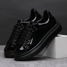 Brand Men's Shoes Black Glossy Casual Men Shoes White Fashion Couple Sneakers Man Shoes for Men
