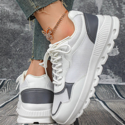 VEAMORS Unisex Mesh Running Shoes Lightweight Breathable Sports Sneakers Elastic Soft Sole Footwear for Walking Gym Fitness PlatiNum