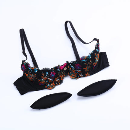 Sexy Women Simple Bra Women's Push Up 2cm Lace Bras for Women Plus Size Bra Lingerie Sponge Breast Bra Ladies Underwear