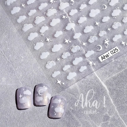 1 cute white cloud nail sticker ultra-thin nail art sticker self-adhesive paper/cloud nail sticker DIY