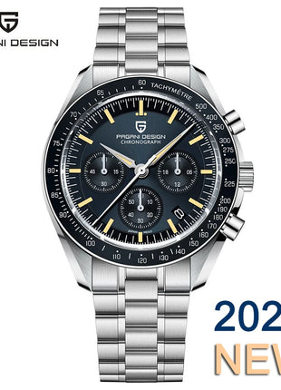 PAGANI DESIGN 2026 Nuovo Orologio da Uomo Moon, Orologio al Quarzo di Lusso per Uomo, Cronografo con Vetro Zaffiro AR, Impermeabile, Movimento VK63, Cinturino in Nylon