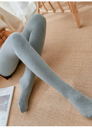 Women's Fall Winter Ribbed Vertical Stripe Thermal Leggings Fleece Thickened  Street Ready Seamless High Waist Thermal Pants PlatiNum
