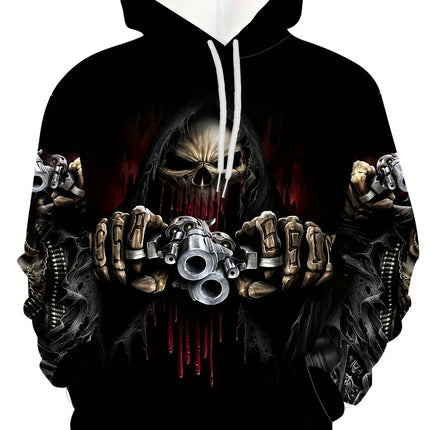 Autumn Skull and Rose 3D Print Hoodies Men Women Fashion Casual Sweatshirts Oversized Hoodie Pullovers Tracksuit Clothing