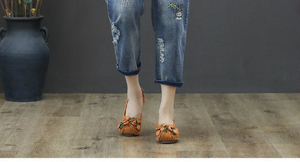 Amax luluE 2025 Moda Estate Streetwear Pantaloni in denim Donna Vintage Jeans elastici Donna Casual Allentato Ricamo Pantaloni Harem