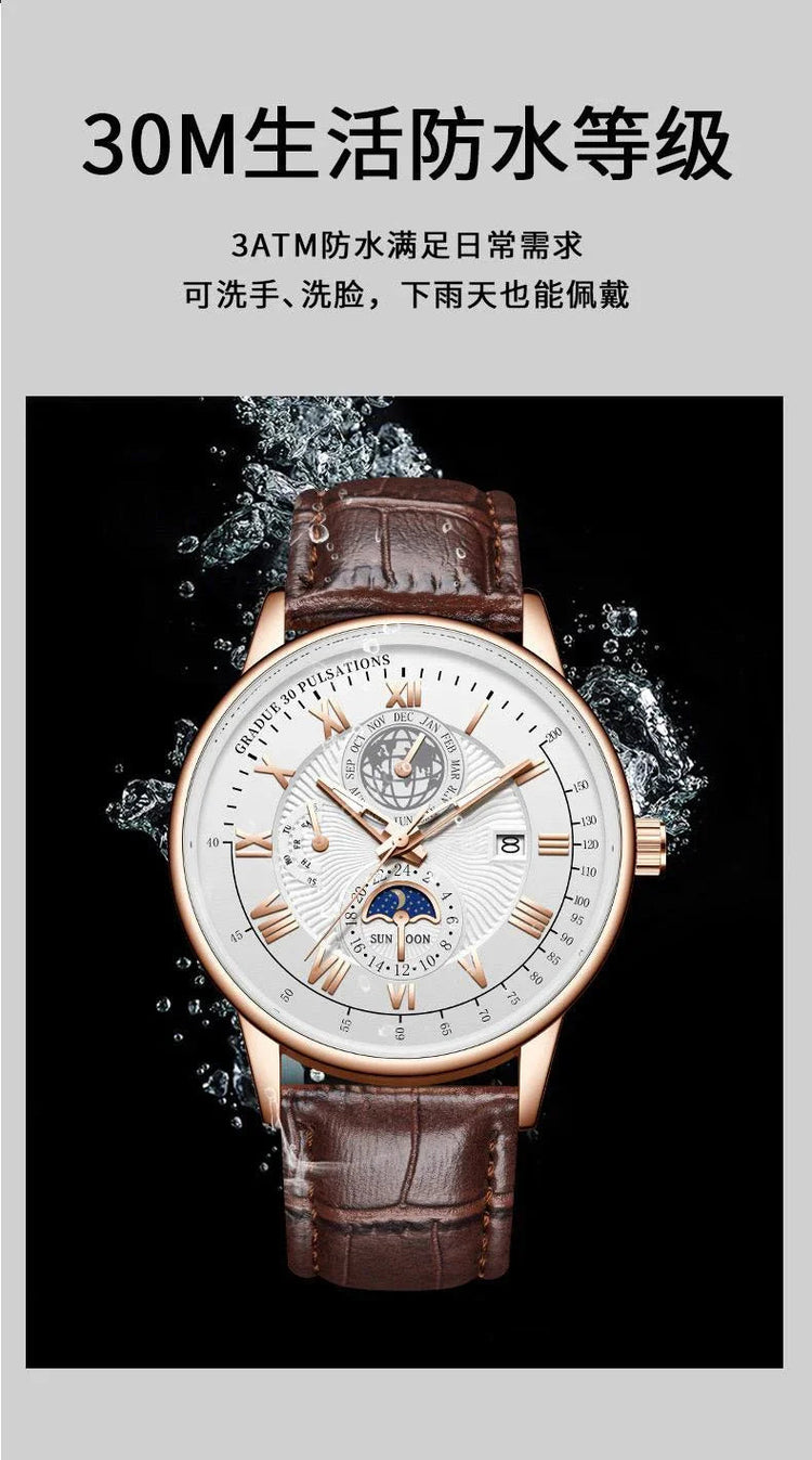 2024 Orologio da uomo alla moda Orologio da polso da uomo sportivo di lusso alla moda Orologio da uomo al quarzo con data in pelle luminosa impermeabile Orologio da uomo platinumshop