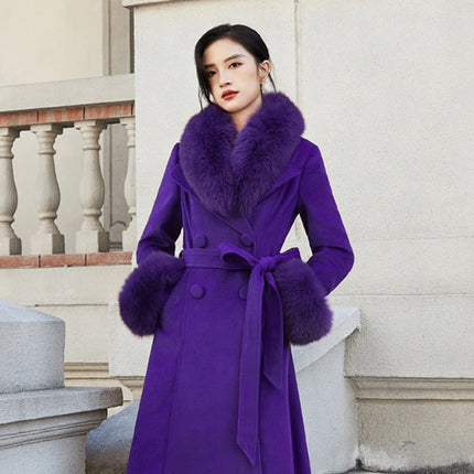 Luxury 2025 Real Fox Fur Collar And Cuffs Set for Women Winter Neck Warmer Fashion Scarf ShawlS Wrap Combo Large Size Furry Fur