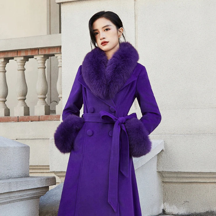 Luxury 2025 Real Fox Fur Collar And Cuffs Set for Women Winter Neck Warmer Fashion Scarf ShawlS Wrap Combo Large Size Furry Fur