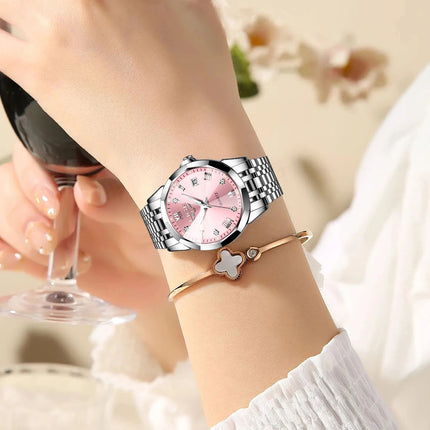 LIGE Orologio al Quarzo di Lusso per Donna, Elegante Bracciale Luminoso e Impermeabile, Regalo Ideale platinumshop