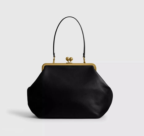 Fashion Large Kisslock Clutch Bag for Women Designer Clip Shell Women Shoulder Bags Luxury Soft Pu Leather Pink Color Handbags PlatiNum