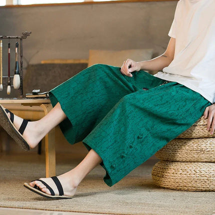 Pantaloni da samurai giapponesi Kimono da uomo Pantaloni casual in cotone retrò da uomo Pantaloni larghi casual Hip Hop Harajuku di alta qualità da uomo