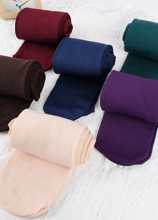 Women New Large Size Pantyhose with Extra Thick Fleece and One-piece Leggings Colored Tight Fitting Pantyhose PlatiNum
