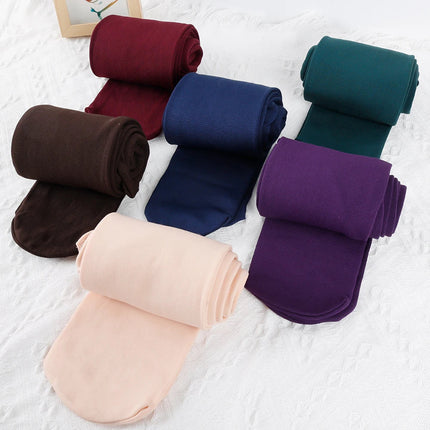Women Winter Solid Color Leggings Warm High Waist Tights Velvet Sock Thickened Velvet Leggings Slim Skin Black Stockings PlatiNum