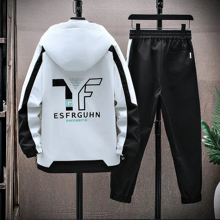 Casual Hooded Jackets And Pants Tracksuit Men's Clothing Sets 2026 Spring Autumn Youth Outdoor Sportswear 2 Pieces Coats Top Set