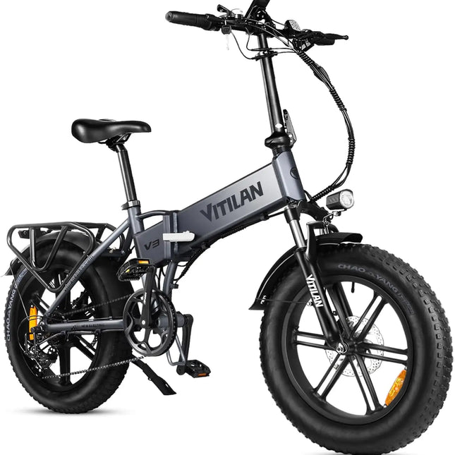 Bicicletta Elettrica Vitilan V3 con Motore da 750W, Ebike 48V13AH, Pneumatici Fat da 20*4 Pollici per Città e Montagna