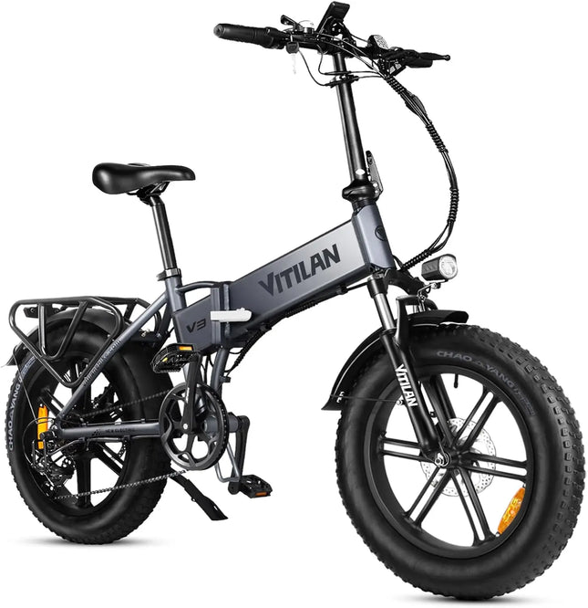 Bicicletta Elettrica Vitilan V3 con Motore da 750W, Ebike 48V13AH, Pneumatici Fat da 20*4 Pollici per Città e Montagna