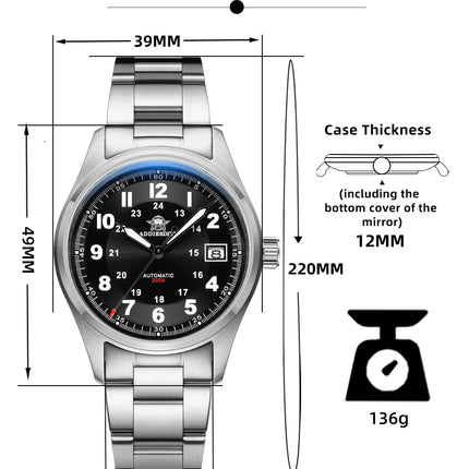 ADDIESDIVE Luxurious Men's Automatic Watch 8215 Mechanical Watches Sapphire Glass 200m Waterproof Analog Luminous Watches AD2525