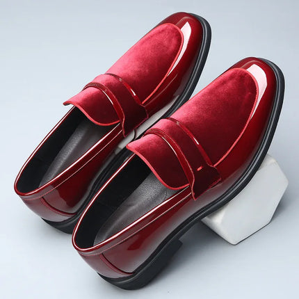 Nuove Scarpe da Cerimonia di Lusso per Uomo, Mocassini Rossi in Pelle Scamosciata, Calzature Formali Eleganti, Zapatos Hombre