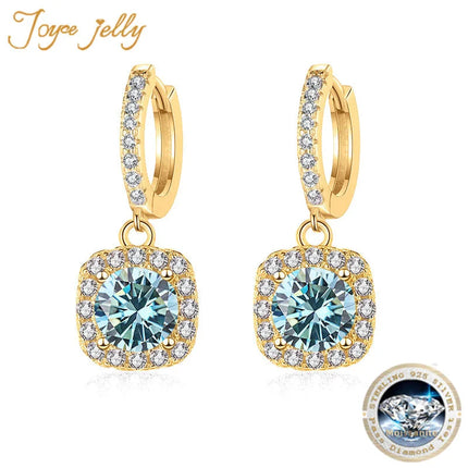JoyceJelly 1ct GRA Certified Moissanite Earrings For Women 18 Color VVS D Solid Sterling Silver 925 Plated 18K Gold Fine Jewelry PlatiNum