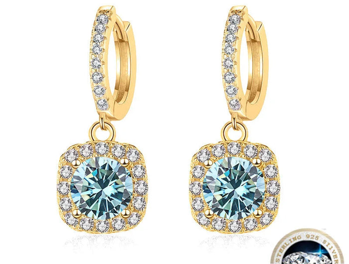 JoyceJelly 1ct GRA Certified Moissanite Earrings For Women 18 Color VVS D Solid Sterling Silver 925 Plated 18K Gold Fine Jewelry PlatiNum