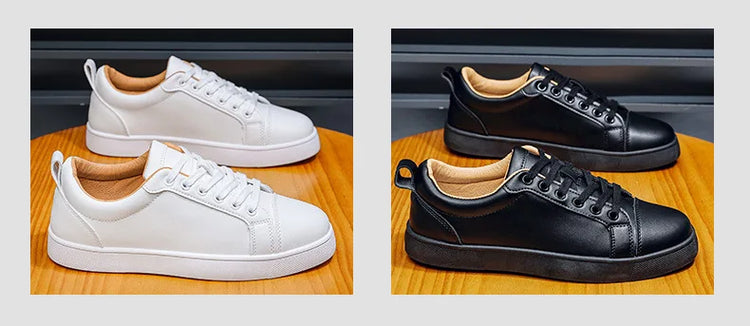 Men's High-End Casual Red Sole Board Oes Waterproof Sports Commuter Busin White Oes Simple Design Versatile Briti Sle