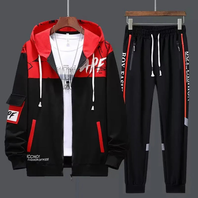 2027 New Style Men Cardigan and Pants Casual 2 Piece Set Sportswear Spring and Autumn Men's Clothing Printed Tracksuits Hoodies