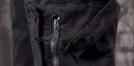 Men's High End Functional Cargo Pants Slim Fit Tapered Leg Spring Autumn Utility Workwear Design Elastic Cuff Sports Pants