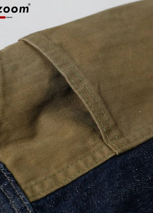 Supzoom New Arrival Hot Sale Top Fashion Autumn Zipper Fly Stonewashed Casual Patchwork Cargo Denim Pockets Cotton Jeans Men PlatiNum