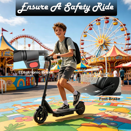 Monopattino Elettrico JUICEASE 15KM/H, Batteria 25V, Freno a Pedale, Motore 250W, Scooter Elettrico per Bambini, Idea Regalo